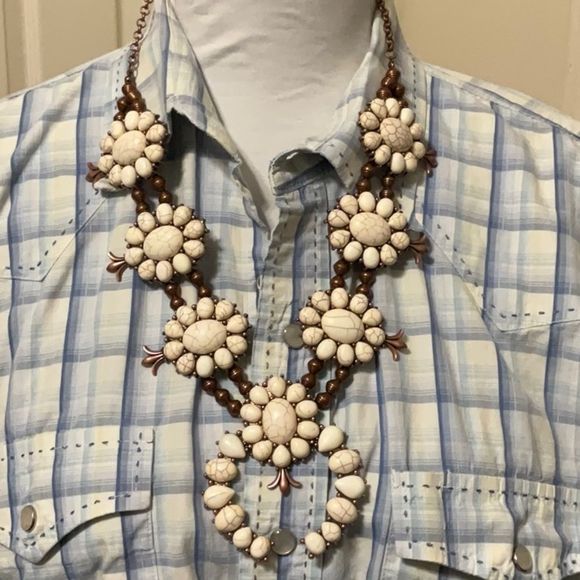 NWT SQUASH BLOSSOM NECKLACE EARRING SET - Picture 3 of 3